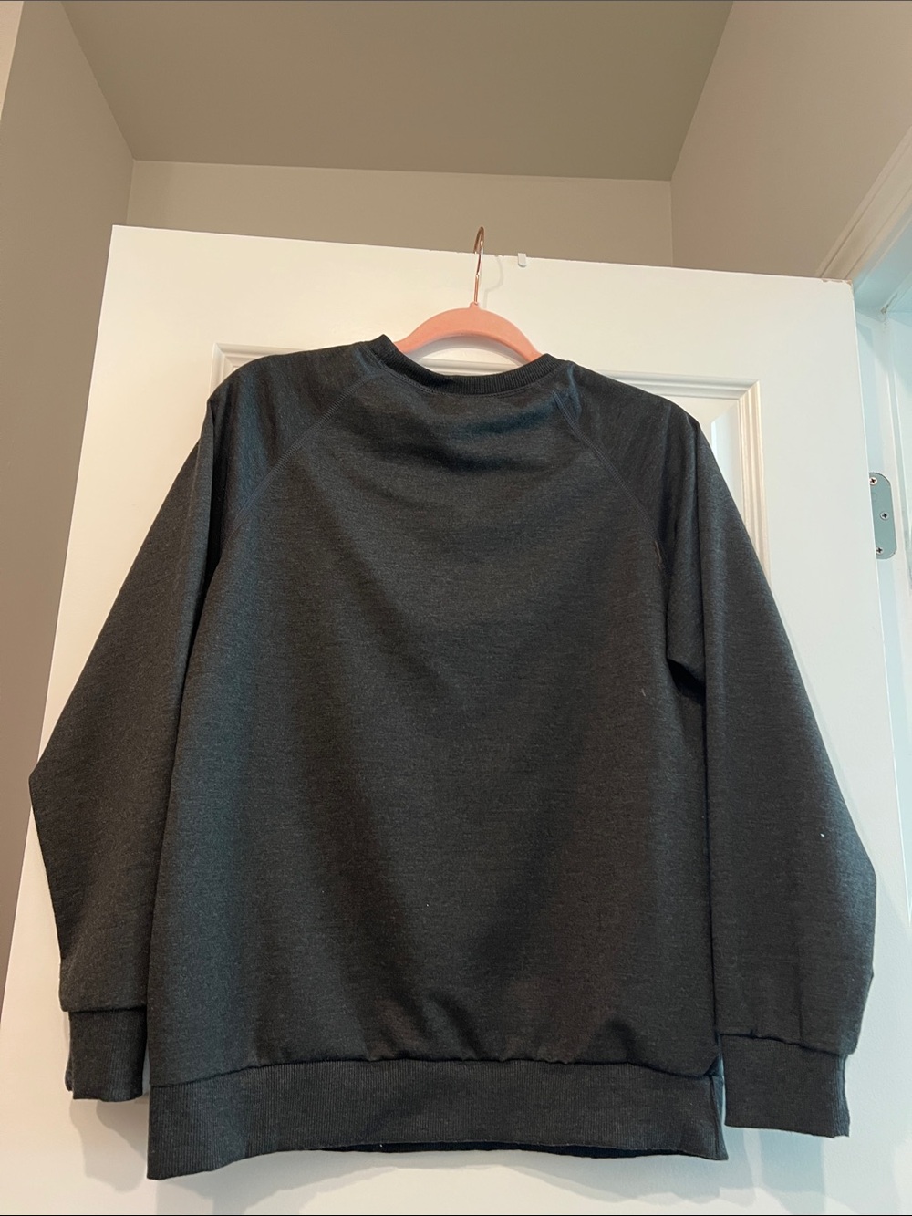 Beginning Boutique Dark Charcoal Sweatshirt with White and Blue GIGI Lettering - Picture 11 of 16